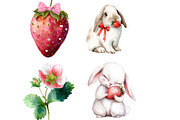 Strawberry Bunny Love PNG Clipart, an Illustration by Designworld (Thumbnail 5 of 5)