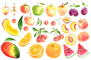 Watercolor fruits, a Food Illustration by Evgeniia Zagreeva (Thumbnail 2 of 3)