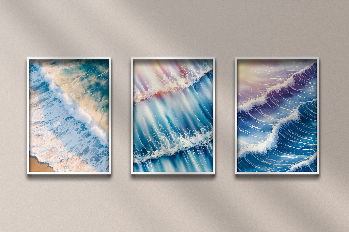 Watercolor Ocean Textures, a Background Graphic by Curve Design (Photo 12 of 12)