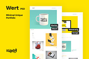 Wert PSD - Minimal Unique Portfolio, a Websites & App Template by IshYoBoy (Thumbnail 1 of 19)