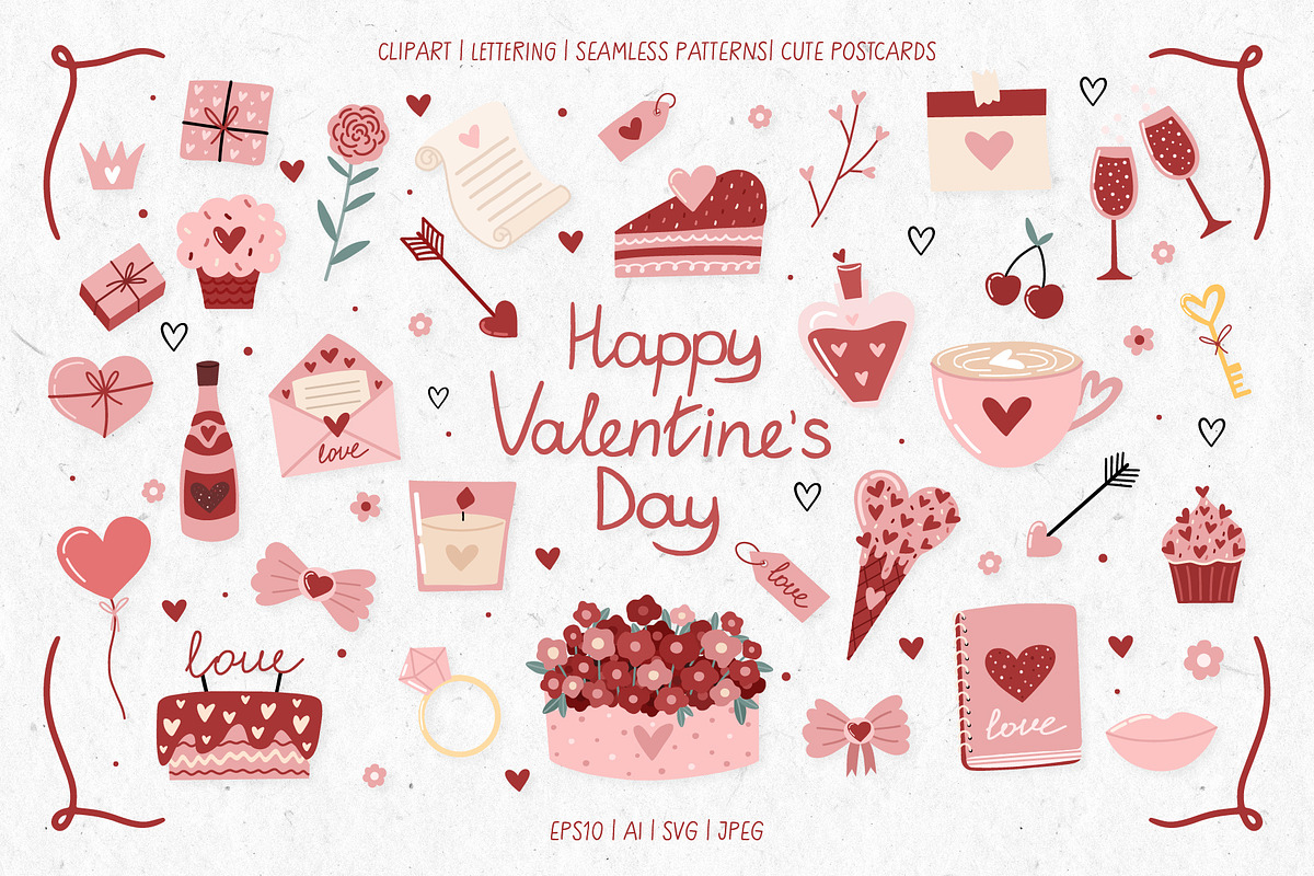 Happy Valentine's Day Collection, a Seasonal Illustration by roskque (Photo 1 of 7)