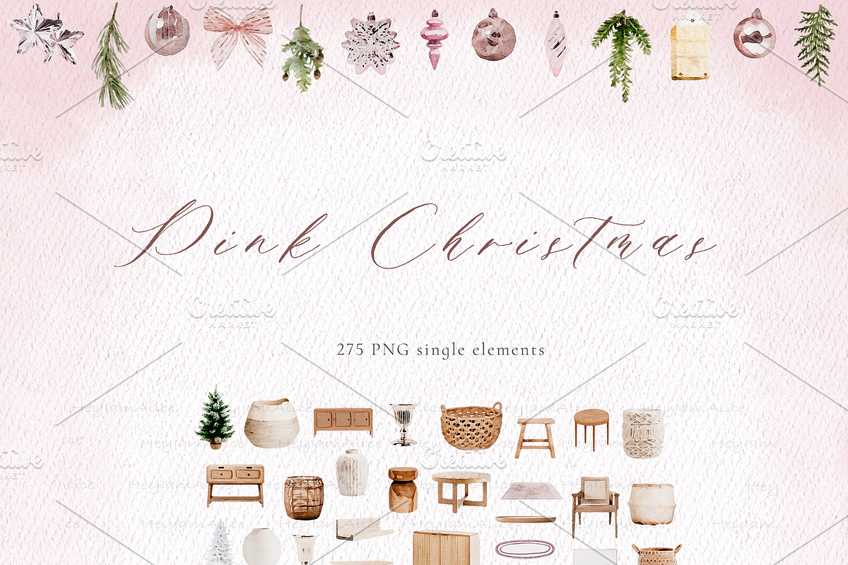 Pink Christmas, a Decorative Illustration by heyiamalice (Photo 10 of 15)