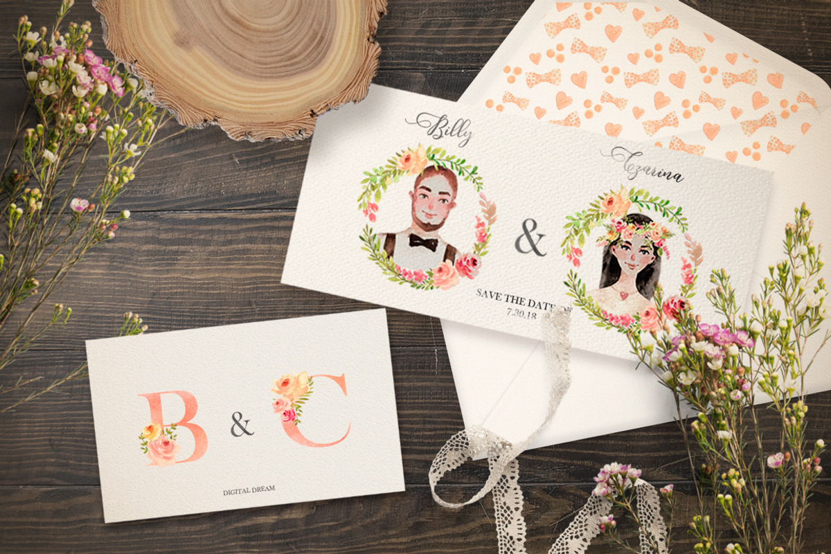 LOVE wedding  floral collection, an Object Graphic by DigitalDream (Photo 7 of 14)