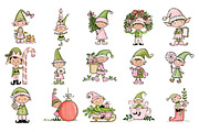 Christmas Elves PNG Clipart Bundle, a Seasonal Illustration by Nicolle's Colorful Art (Thumbnail 2 of 6)