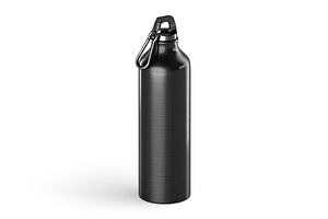 Black Bottle With Carabiner 3D Model