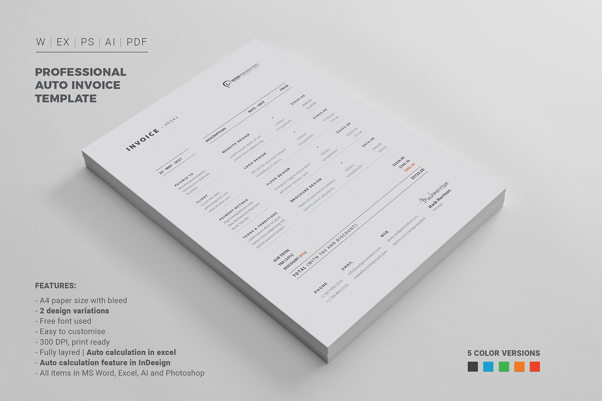 Invoice, a Stationery Template by Diverter (Photo 3 of 12)