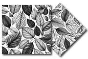 Intricate Black and White Leaf Seaml, an Illustration by DreamPrint404 (Thumbnail 3 of 5)