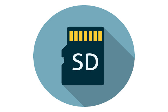 Micro Sd Card Icon Flat