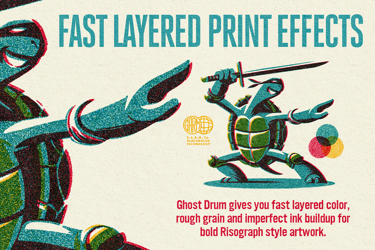 Ghost Drum • Risograph (Procreate), a Brush Add-On by G.A.R.M. Company (Photo 7 of 11)