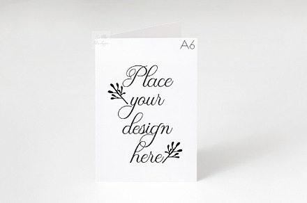 Greeting Card A6 A5 mockup invite, a Print Template by Leo Flo Mockups