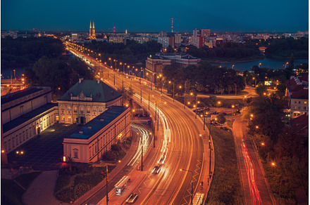 City of Warsaw by night, an Architecture Photo by Nature and travel