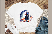 4th of July Patriotic Black Cat Clip, an Illustration by Sublimation Artist (Thumbnail 4 of 6)