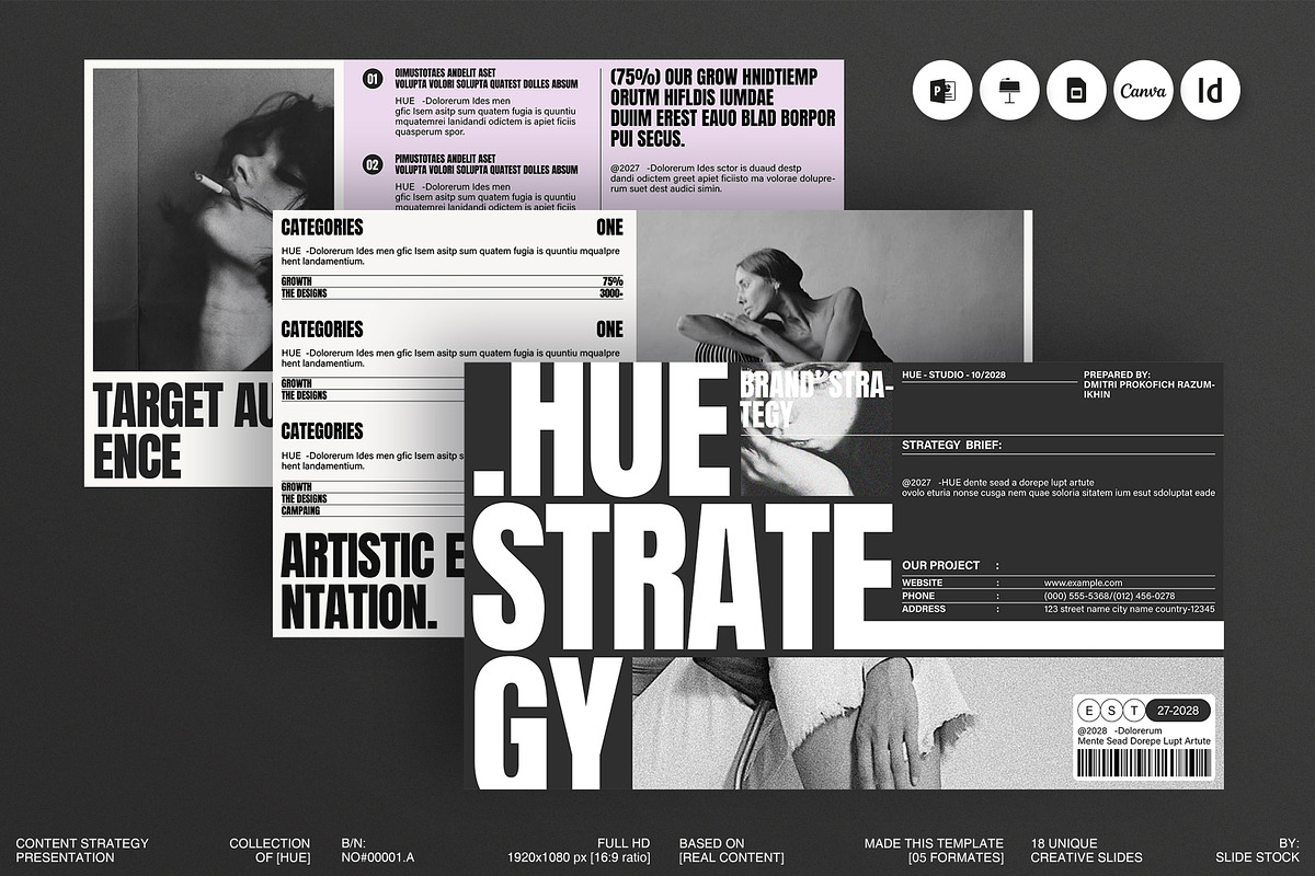HUE | Strategy Presentation Canva, a Presentation Template by SlideStock (Photo 1 of 10)