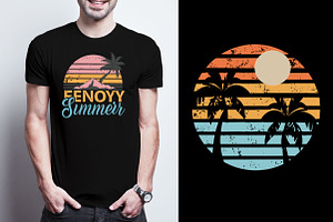 Retro Enjoy Summer T-Shirt Design