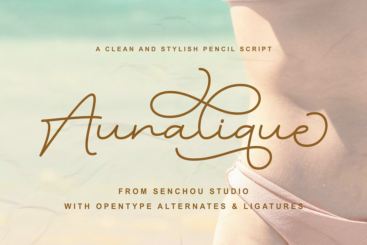Auralique, a Script Font by Creative Keelik (Photo 1 of 11)