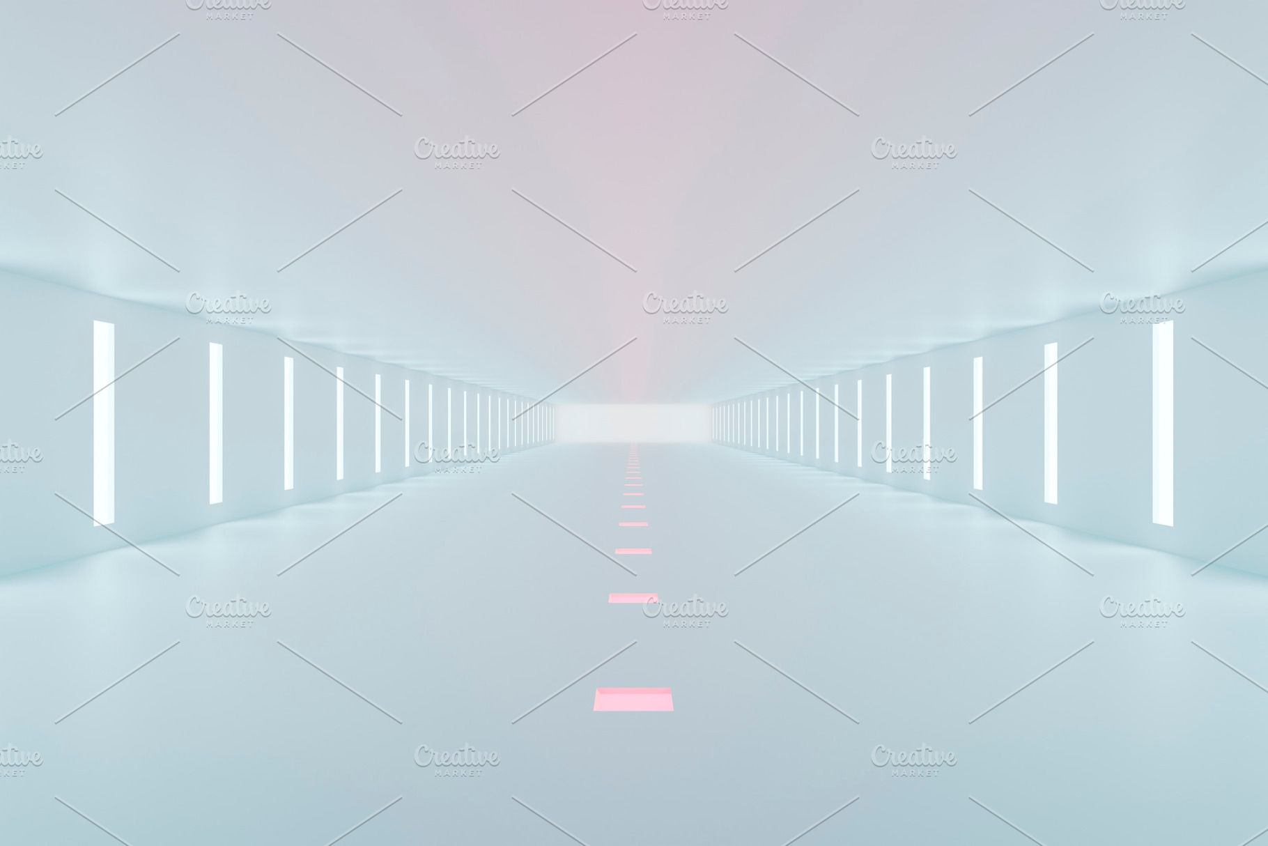 Futuristic corridor with light panels and center path line, a Background Photo by RF Images