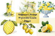 Prompt Watercolor Lemon Clipart, a Decorative Illustration by Creative design (Thumbnail 1 of 7)