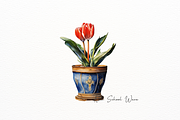 Realistic Tulip in Vintage Pot, an Illustration by New-School-Wave (Thumbnail 4 of 5)