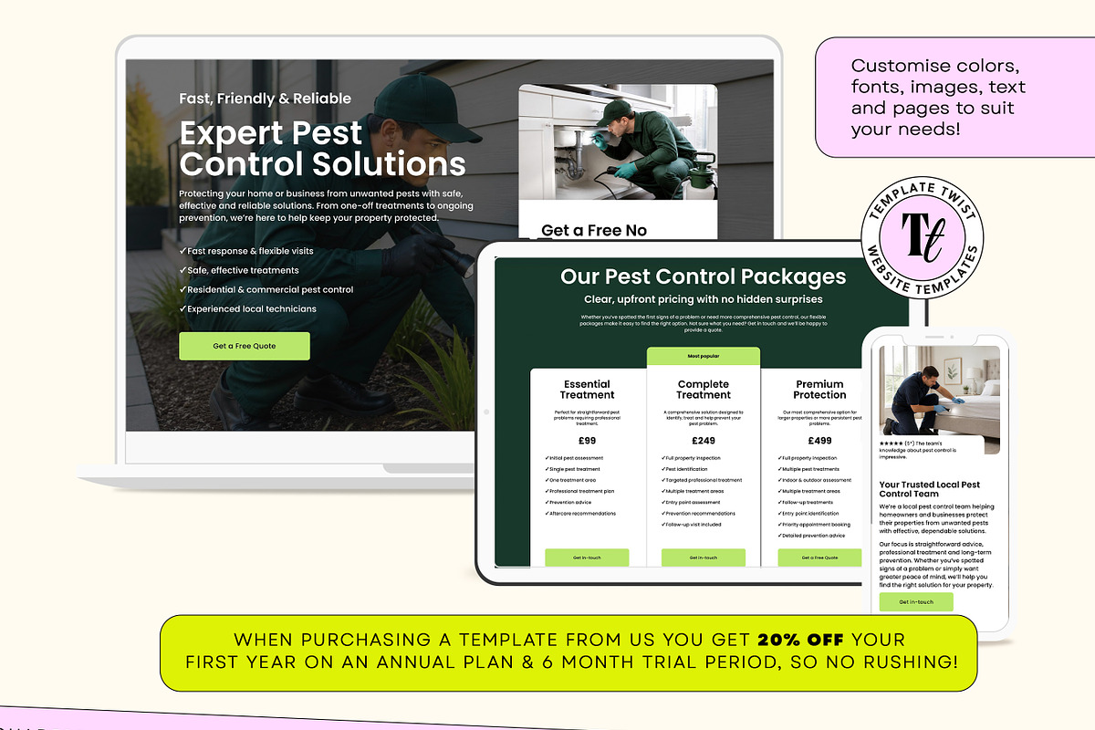 Pest Control Squarespace Template, a Squarespace Template by Template Twist Shop (Photo 6 of 9)