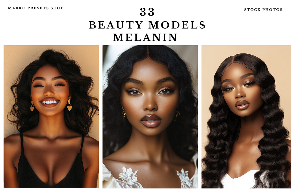 Melanin Beauty Models Stock Images, a Beauty & Fashion Photo by MarkoPresets (Photo 1 of 10)