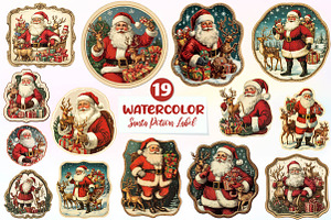 Christmas Santa Potion Label Clipart, an Illustration by CreationArt