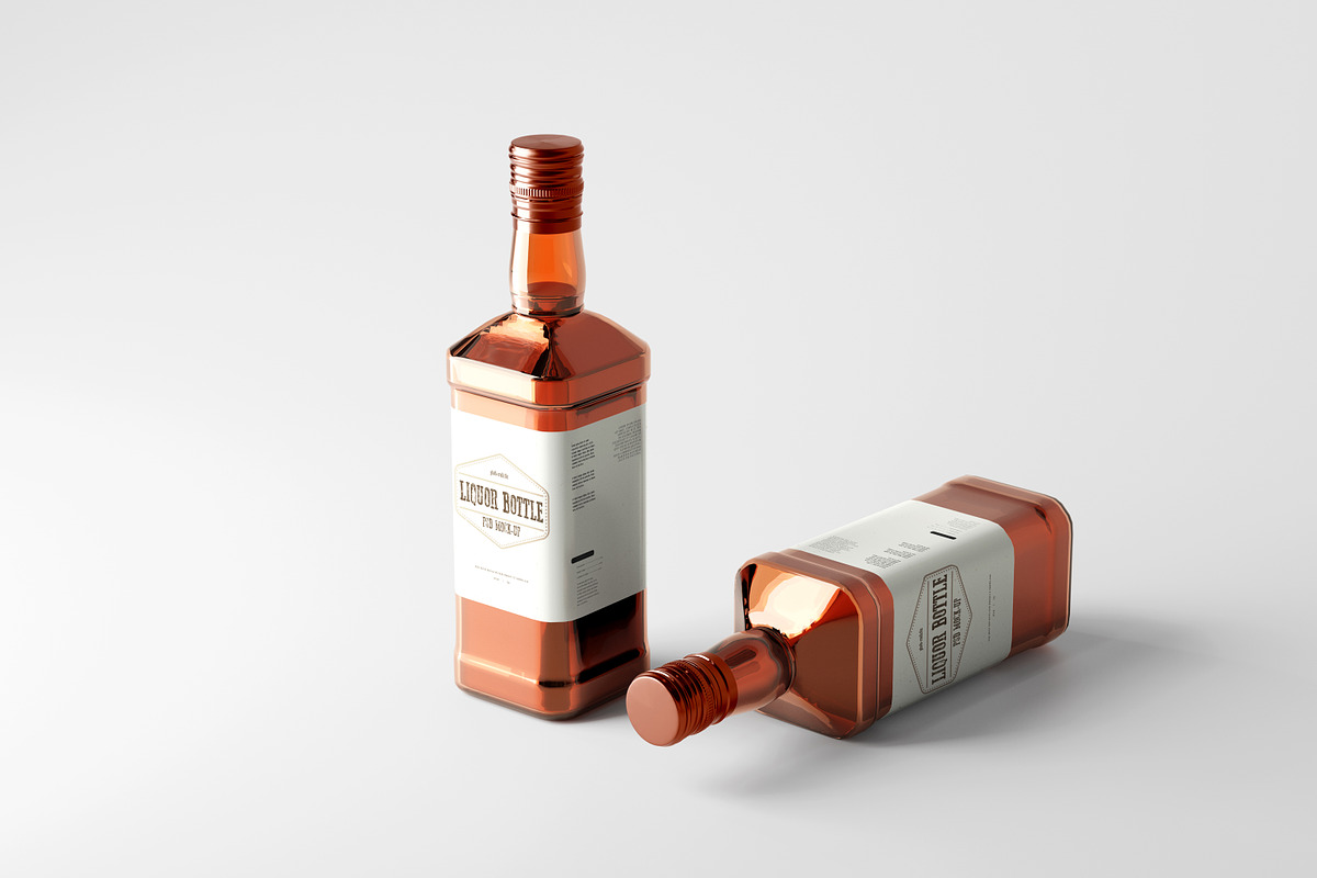 Square Liquor Bottle Mockup, a Cups & Container Mockup by pmvch (Photo 5 of 15)