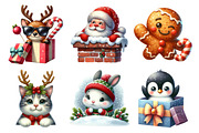 Peeking Christmas Sublimation Cipart, an Illustration by Daily.Designs (Thumbnail 2 of 5)