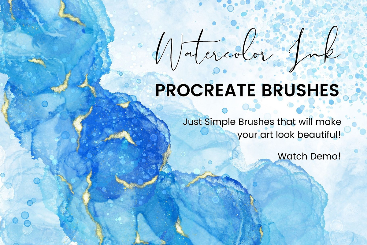 Watercolor Ink Procreate Brushes, a Brush Add-On by Roze Prints (Photo 1 of 4)