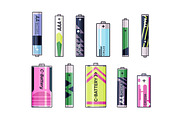 Batteries and accumulators set, a Technology Illustration by PaperTrident (Thumbnail 2 of 6)