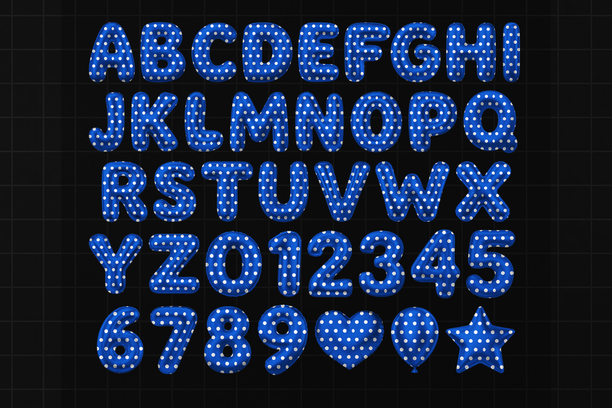American USA Flag Balloon Font PNG, a Symbol Font by Jozoor (Photo 8 of 9)