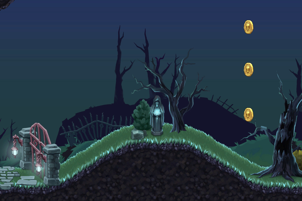 Spooky Cemetery - Platformer Tileset, a Graphic by LudicArts (Photo 6 of 8)