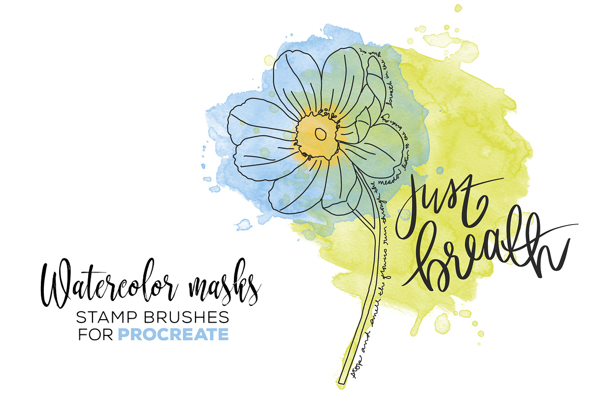 Procreate Watercolor Brush Stamps, a Brush Add-On by Studio Kitsch (Photo 7 of 9)