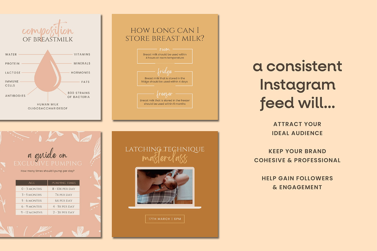 Lactation Consultant Instagram Posts, a Social Media Template by Templatez.Co (Photo 5 of 6)