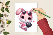Cute baby pink bunny, an Animal Illustration by RobertsArt (Thumbnail 4 of 7)
