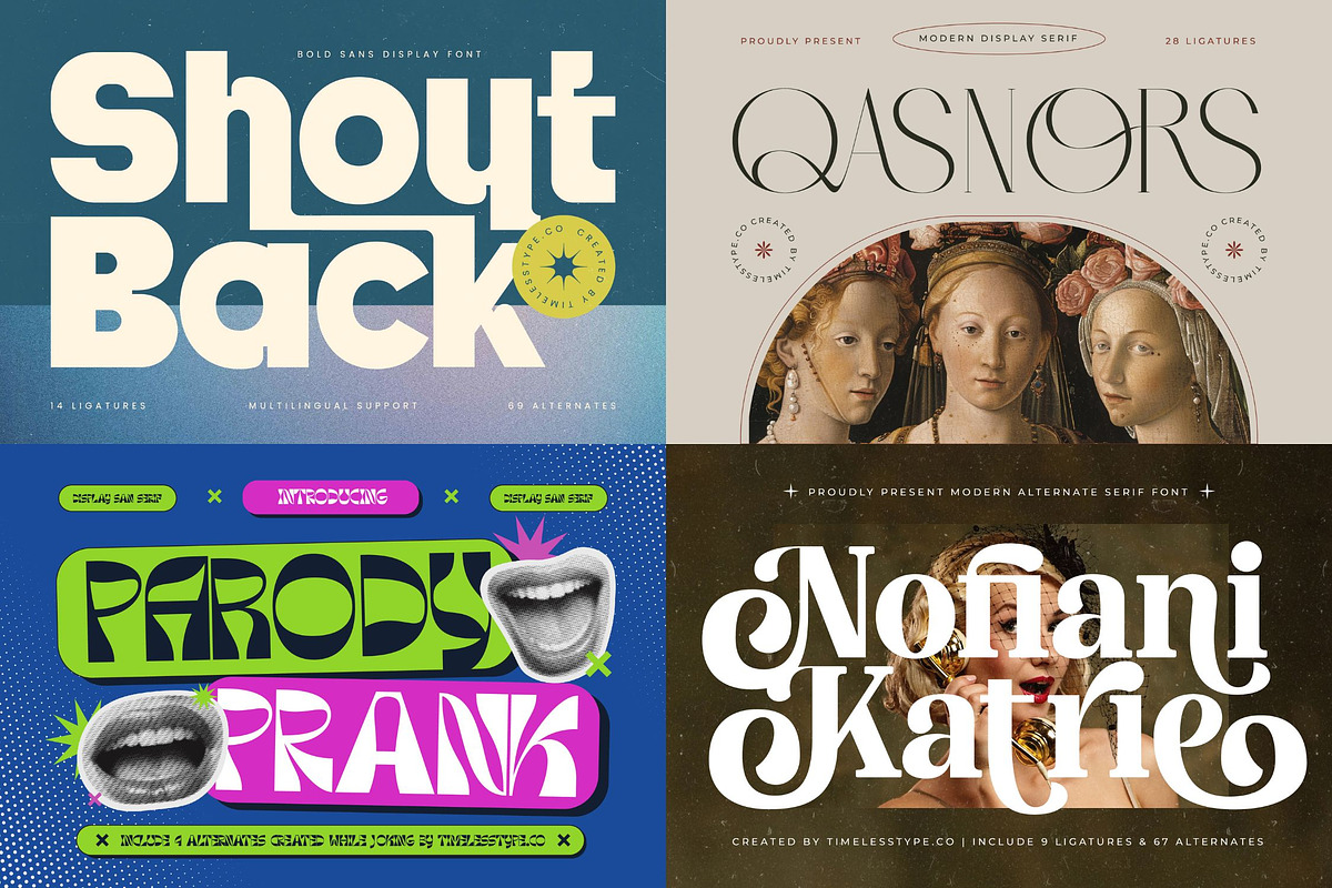 Mega Pack 50 Modern Display Fonts, a Font by timelesstype.co (Photo 7 of 14)