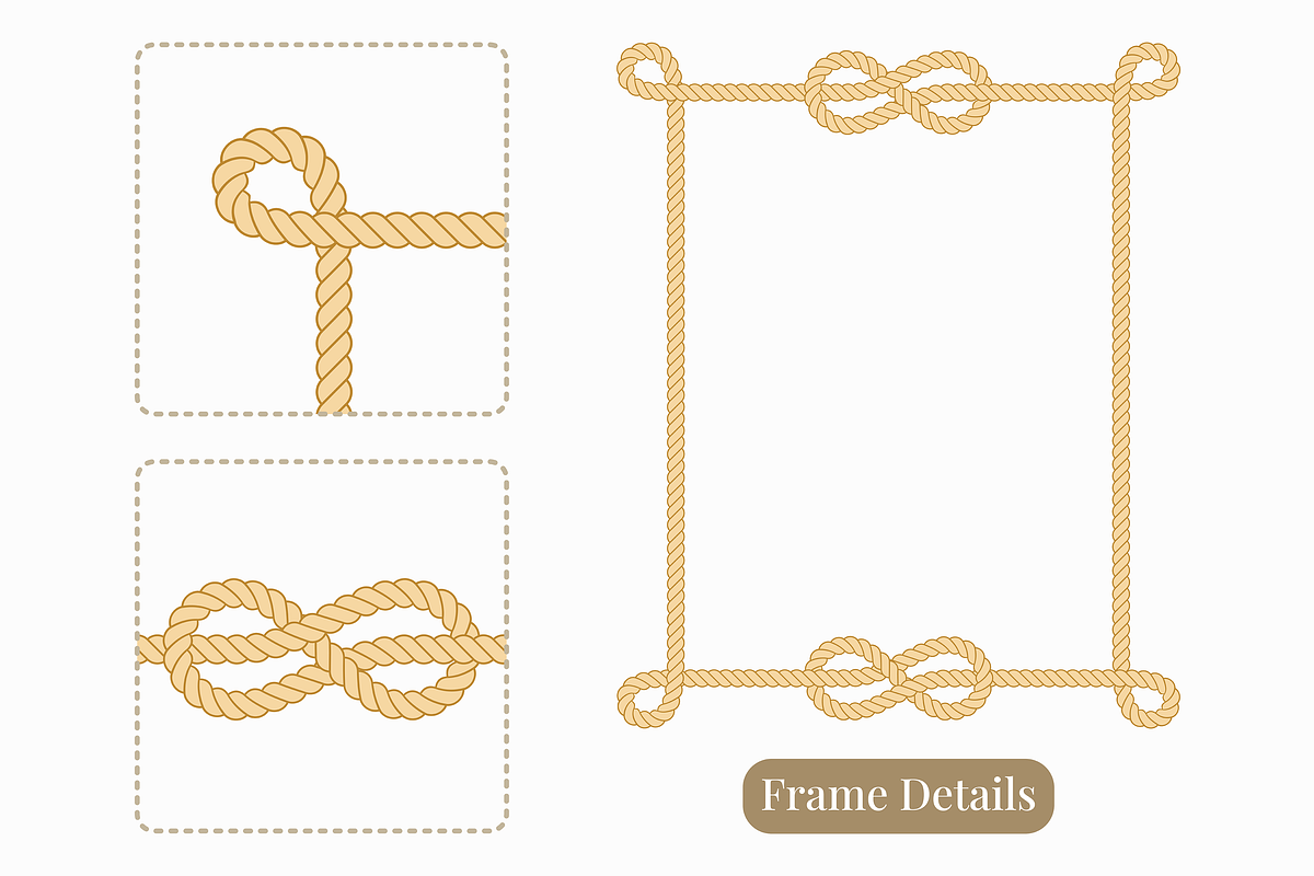 Rope Frame Label SVG PNG Bundle, a Decorative Illustration by Kusumaillustration (Photo 5 of 15)