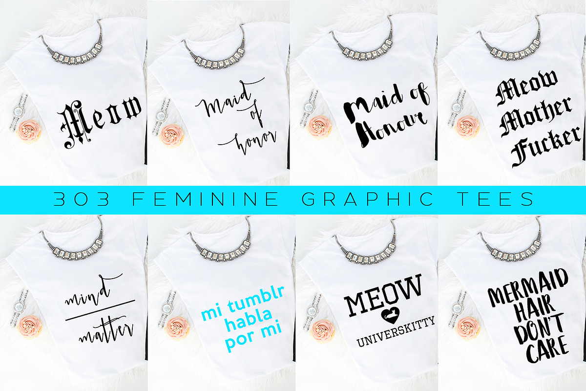 Big Bundle-Feminine Graphic Tees, a Background Graphic by iloladesign (Photo 22 of 36)