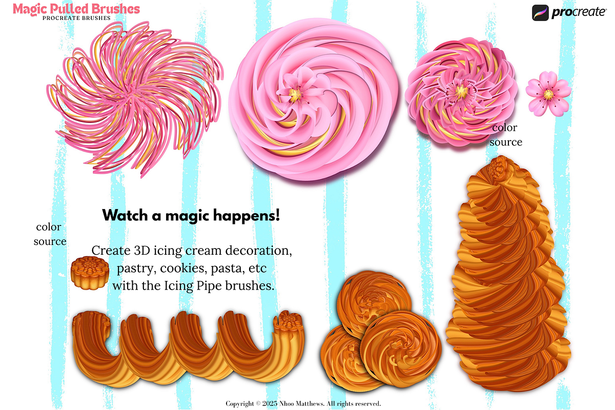 Procreate 3D Magic Pulled Brushes, a Brush Add-On by Fashion Workshop Bkk (Photo 7 of 15)