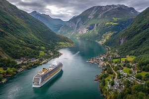 Cloudy fjord cruise in Norway, a Photo by Beautiful things