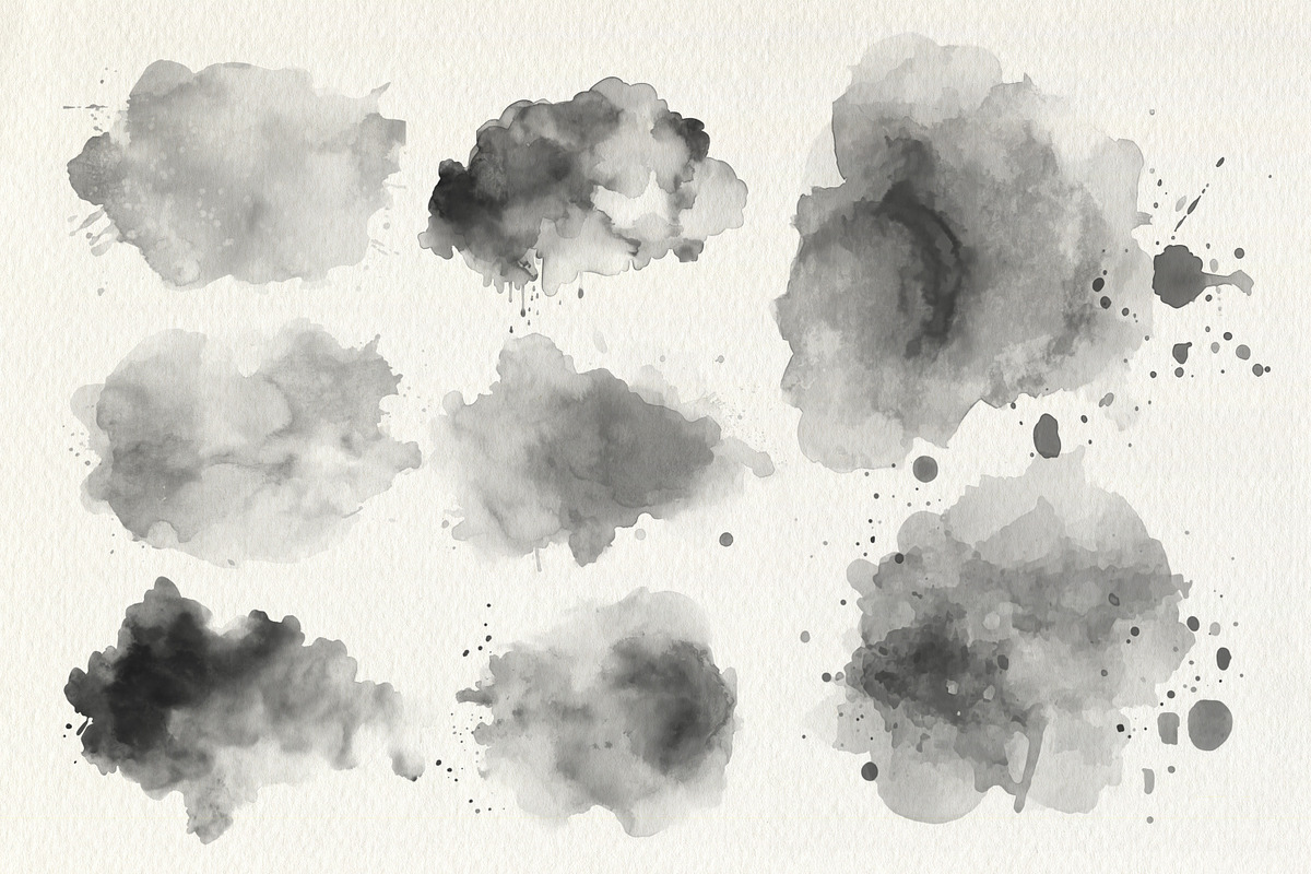 Watercolor Stamp Photoshop Brushes, a Brush Add-On by INTENTFX (Photo 7 of 11)