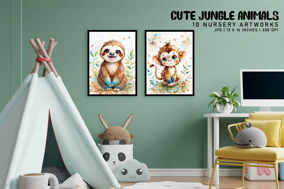 Cute Jungle Animals, a Decorative Illustration by Digital Art Creations (Photo 5 of 6)