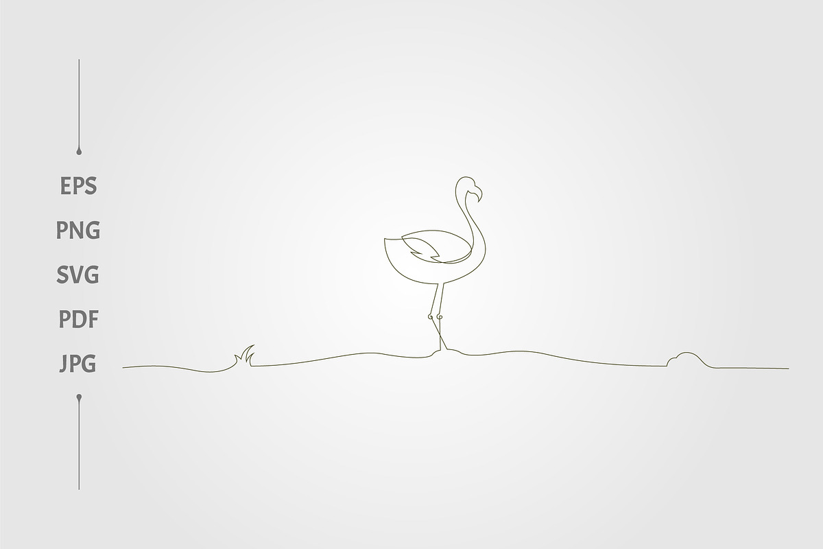 Flamingo continues line art, an Object Graphic by lawoel (Photo 2 of 3)