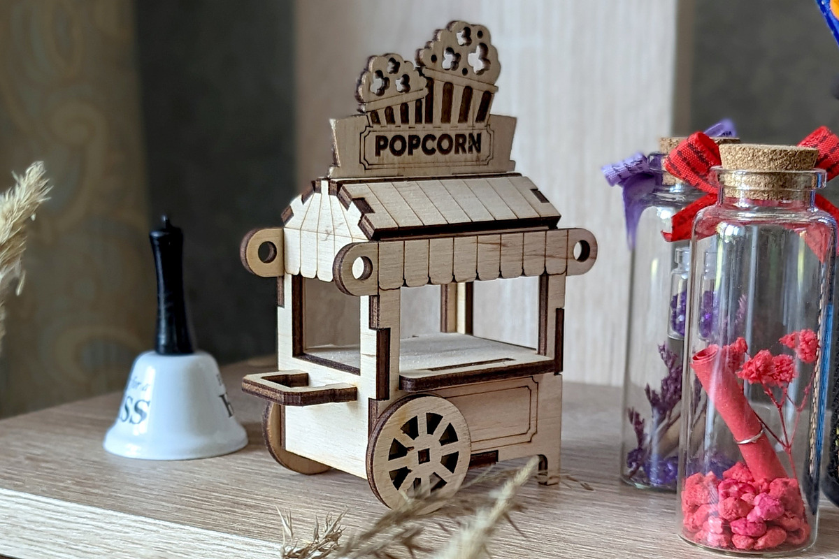 Popcorn Cart - Laser Cut File