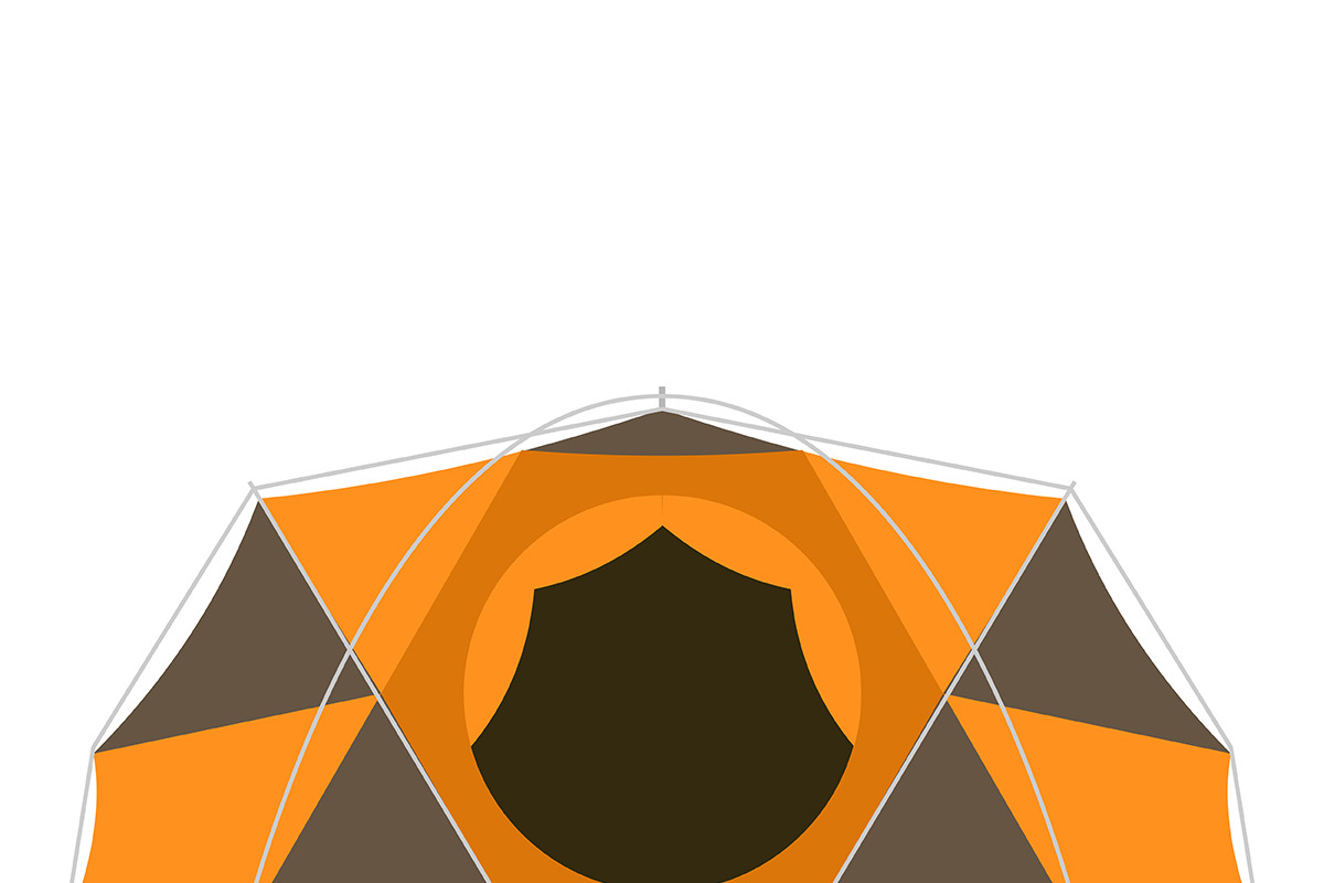 Hiking and Camping Tents Vector Set, an Illustration by Alex Krugli (Photo 6 of 13)