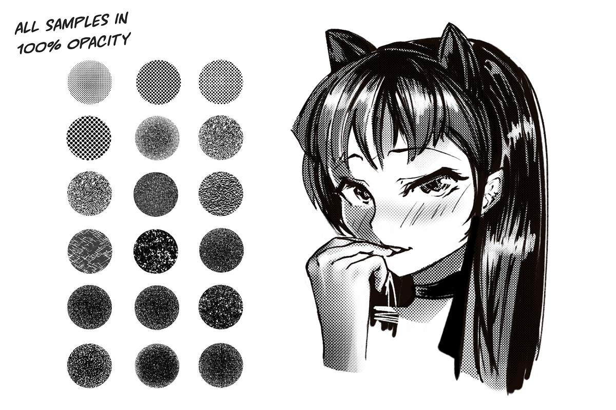 Manga Screentone Procreate Brushes, a Brush Add-On by Unknown Art Guy Brushes (Photo 4 of 5)