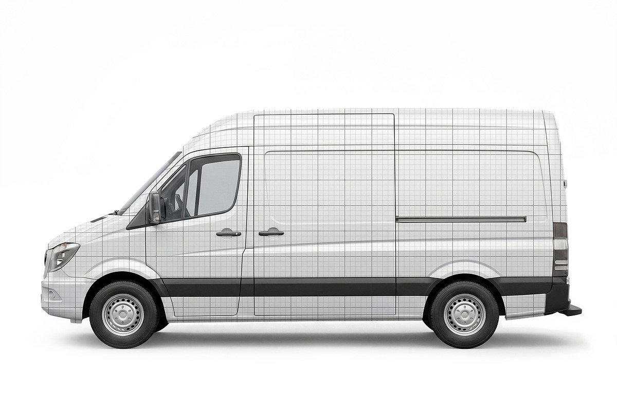 Cargo Van Vehicle Wrap Mockup, an Advertising Mockup by graphypix (Photo 3 of 4)
