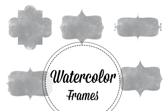 Gray Watercolor Bracket Frames preview 2