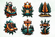 Summer Camping & Hiking Clipart, a Seasonal Illustration by Creative Art (Thumbnail 2 of 8)