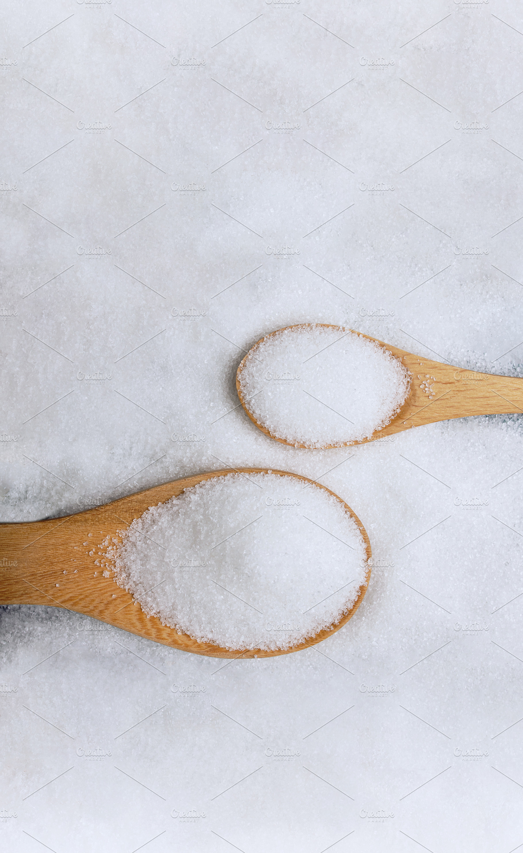 White Refined Sugar on Spoon. Unhealthy Sweet Taste. Table Top V, a Photo by salmon.black