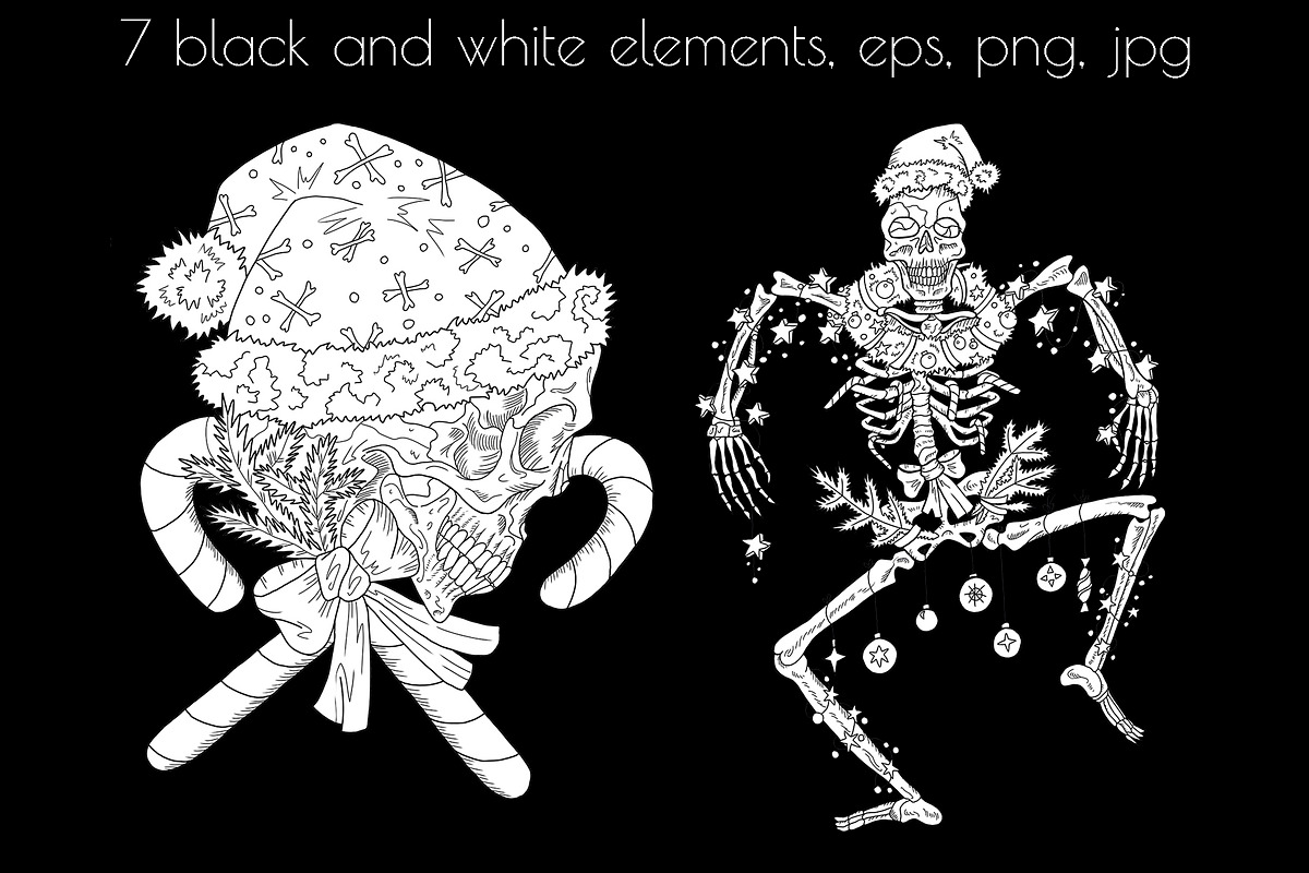 Scary Christmas Skulls, a Decorative Illustration by Samiramay (Photo 5 of 5)